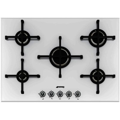 Smeg PV175B 72cm Linea Gas on Glass Hob in White